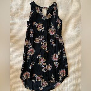 Old Navy Black Floral V-Neck Dress